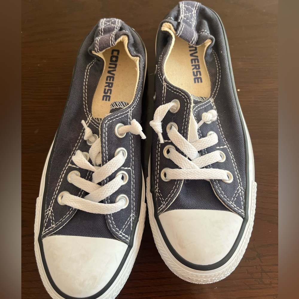 Navy Converse All Stars. Size 6.